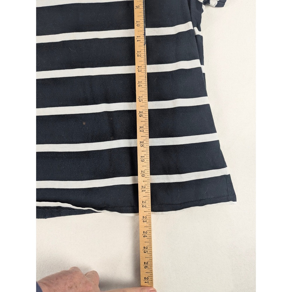 Polo Ralph Lauren Womens Navy Blue White Striped V-Neck T-Shirt XL Short Sleeve - Picture 4 of 8